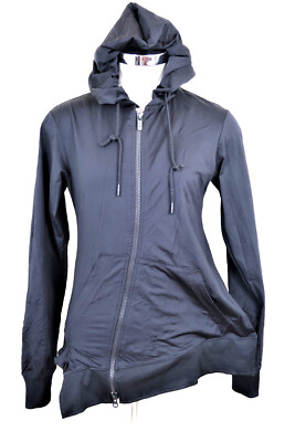 YOJI YAMAMOTO Y3 ADIDAS Black Hooded Track Zip Jacket Runners XS 