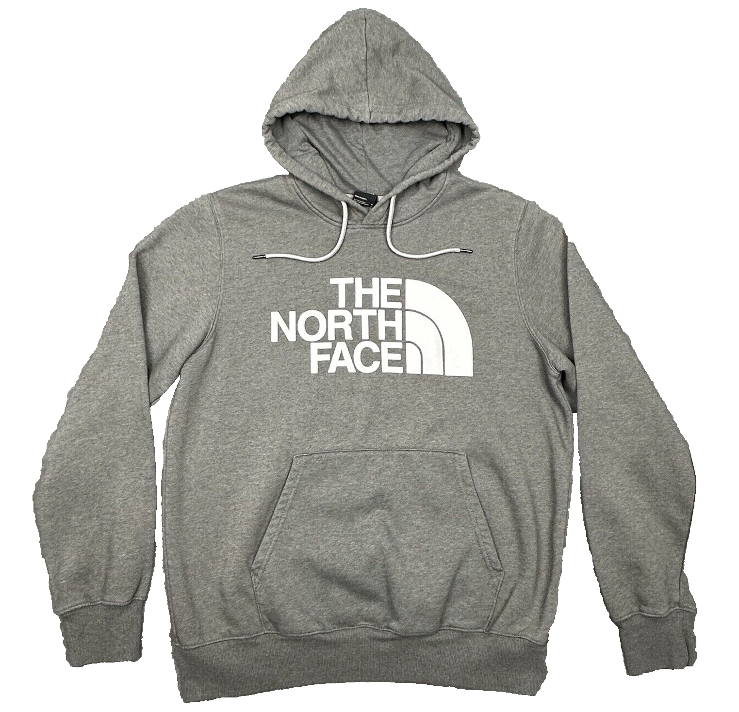 North Face Mens Medium Gray Hoodie with Pocket for Hiking Outdoor