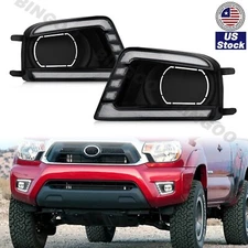 For TOYOTA TACOMA 2012 2013 2014 2015 LED Fog Lights Driving Lamps w/ Amber Turn