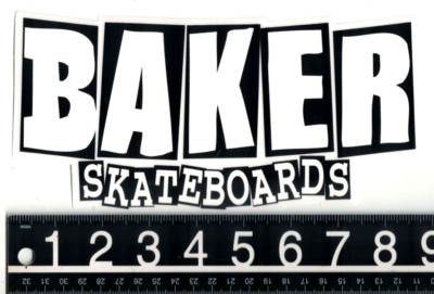 Baker Skateboards Classic Sticker 8.75 in x 4.25 in Black/White/Clear ...