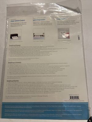 Silhouette Media-CLR-ADH 3T Printable Clear Sticker Paper | eBay