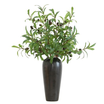Greenery Stems 4pcs of 29 Inch Artificial Olive Branches Realistic Coffee Col...