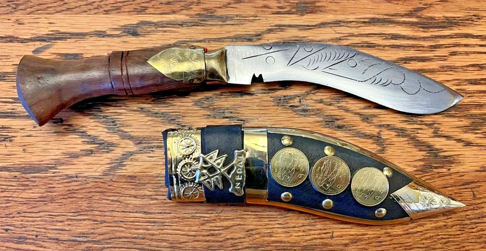 Funda Khukuri 10" Hecha a Mano Genuina - Cuchillo NEPAL Gurkha KUKRI - Foto 4 de 4