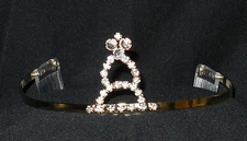 NEW GOLD METAL RHINESTONE TIARA CROWN DANCE Wedding Pageant #2515
