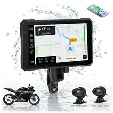 5" Waterproof Motorcycle Navigator Portable Wireless CarPlay Android Auto Screen