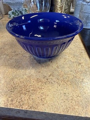 Temp-tations by Tara Cobalt Blue Mixing Bowl 9  Old World Style QVC Stone
