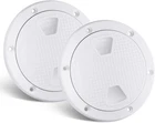 2 Pack 6 Inch Marine Boat Inspection Hatch Round Deck Plate Access Cover White