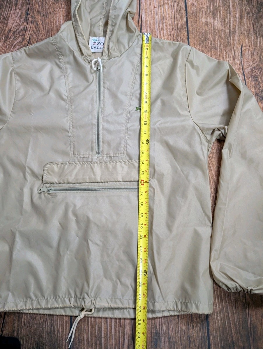 Vintage Izod Lacoste Jacket Mens M Brown Pullover Windbreaker Rain