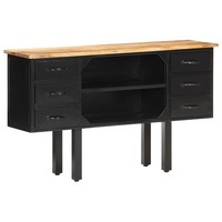 Raues Mangoholz Massiv Sideboard Stahl Kommode Beistellschrank Anrichte vidaXL