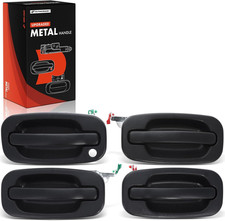 Upgraded Metal Exterior Door Handle Set Front Rear Silverado Tahoe Sierra Black