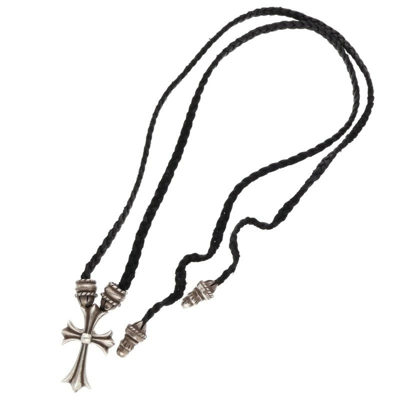 Chrome Hearts Ch Crs Sml Cl Small Ch Cross Crimped Silver Necklace ...
