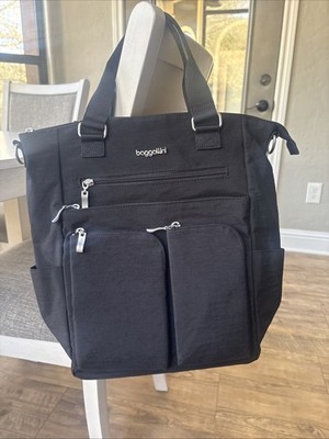 BAGGALLINI ALL SET 3 in 1 TOTE/BACKPACK - Black -  NWT