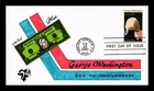 US COVER GEORGE WASHINGTON 250TH ANNIVERSARY FDC PUGH HAND PAINTED