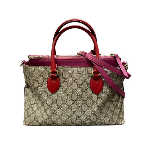 Gucci GG Supreme Leather Handbag 409534 Brown Women