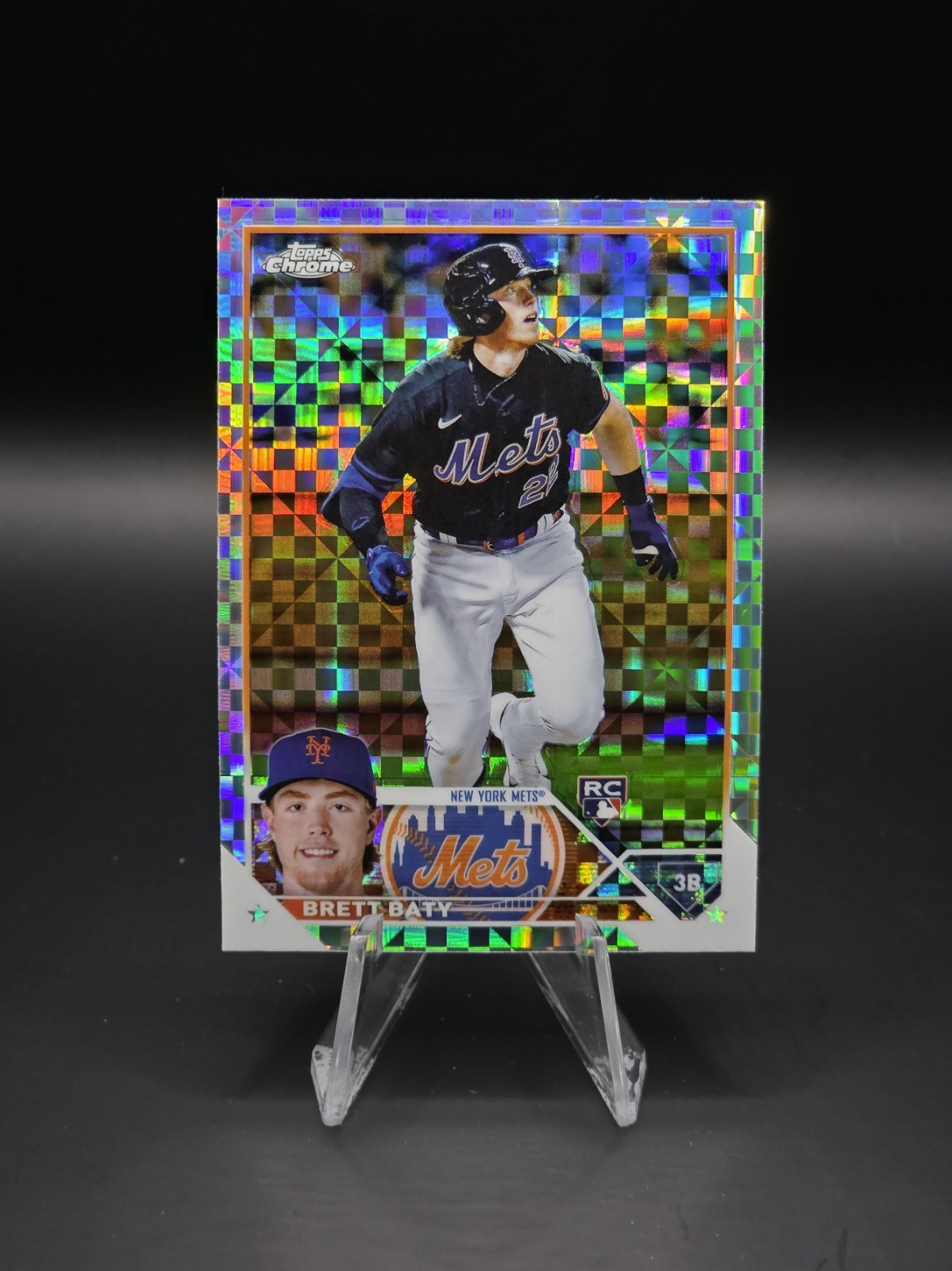 2023 Topps Chrome Brett Baty X-Fractor Rookie RC #204 New York Mets