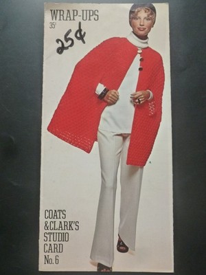 Coats & Clark s Studio Card No. 6: WICKEL - Vintage 70er Jahre Strickanleitungen
