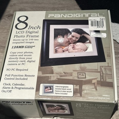 Pandigital 8'' LCD Digital Photo Frame - Interchangeable Wood / Acrylic Frame NIB
