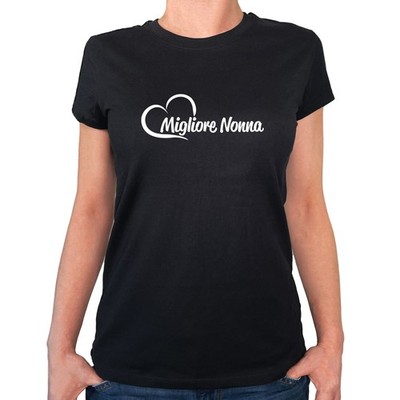 Damen T-Shirt Migliore Nonna Cuore Geschenkidee Migliore Nonna Geschenk Präsent