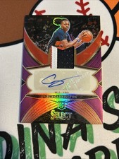 2024-25 Panini Select Rookie Jersey Autographs Bub Carrington Red Wave #57/99