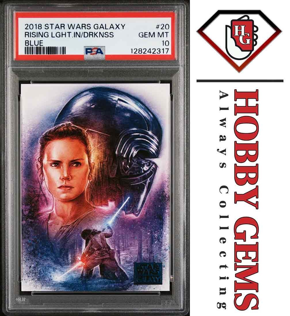 REY KYLO REN PSA 10 2018 Topps Star Wars Galaxy Rising Light in Darkness Blue #2