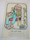 The Lazy Man Drinking Beer Cartoon Humor Poem ANTIQUE Postcard Myer Aurocrome A9 — photo 1