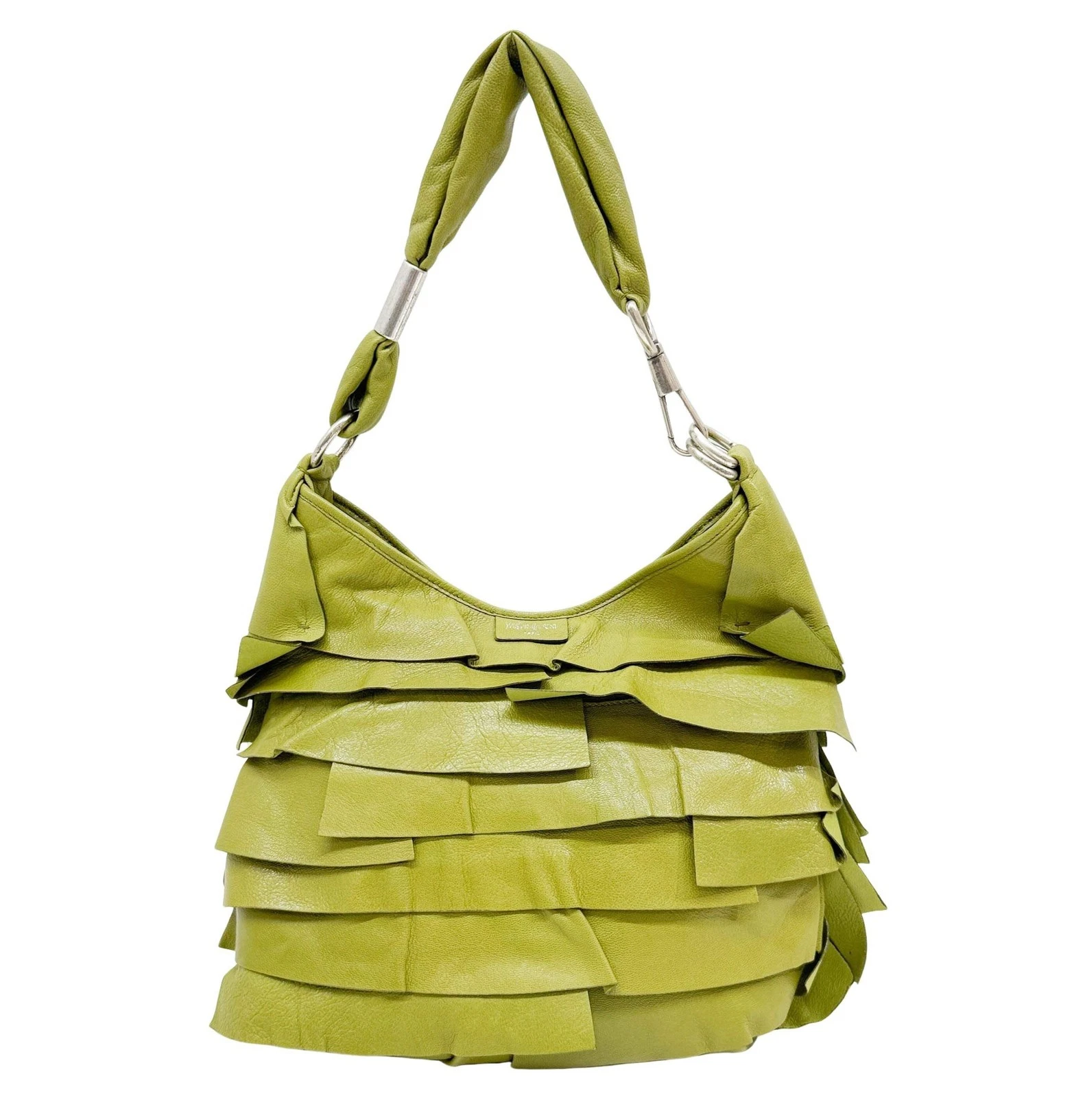 Saint Laurent — SAINT LAURENT Saint Tropez Lime Leather Shoulder Bag