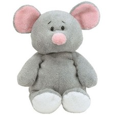 TY Pluffies - SQUEAKIES the Mouse (9 inch) - MWMTs Stuffed Soft Toy