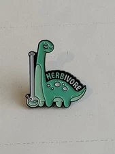 Funny Cute Herbivore Dinosaur Pot Weed Pothead Cannabis Hat/Lapel Pin Brooch B