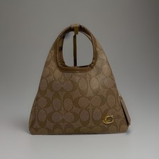 Small Coach Lana Shoulder Bag In Signature Canvas Camel Brown