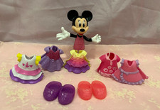 Disney Minnie Mouse Dress Up 5.5'' Doll Snap N Style Lot 8 pc