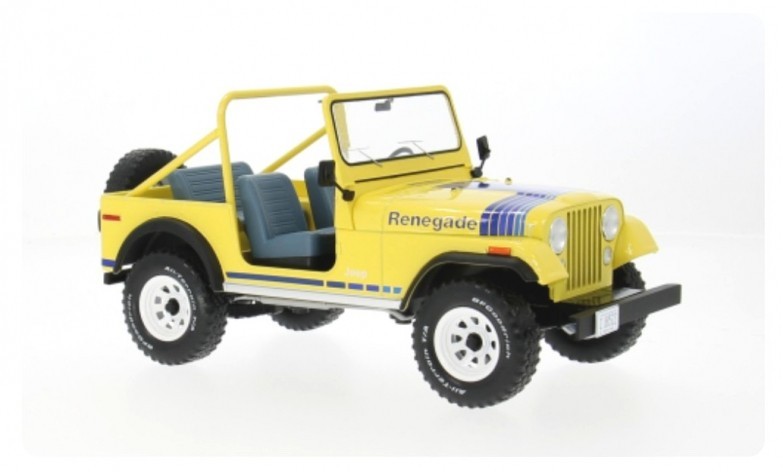 Jeep CJ-7 Renegade Jaune 1980 MCG, le mythe de l'aventure 1/18 chez vous