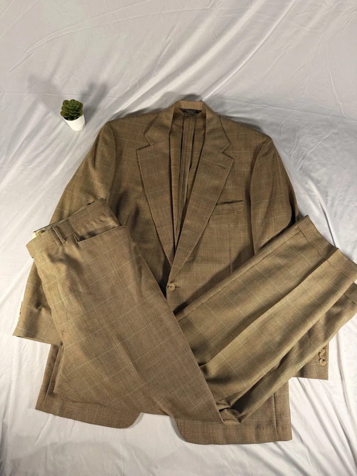 Lot Of 4 - Paul Stuart Suits 44L Navy Grey Brown Silk Wool Sports Coats Blazers - Image 3 of 4