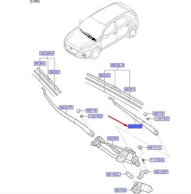 Hyundai i30 MK3 Frontwischerarm links LHD 98311G3000 NEU ORIGINAL