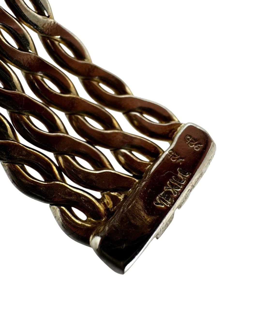 Mexico Solid Sterling Silver Braided Cuff Braclet… - image 5