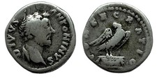 Divus Antoninus Pius ~ Eagle CONSECRATIO- AD 161 AD Denarius Roman Coin