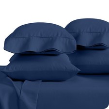 Bare Home Microfiber Pillow Cases - Standard/Queen - Set of 4 - Cooling Dark Blu