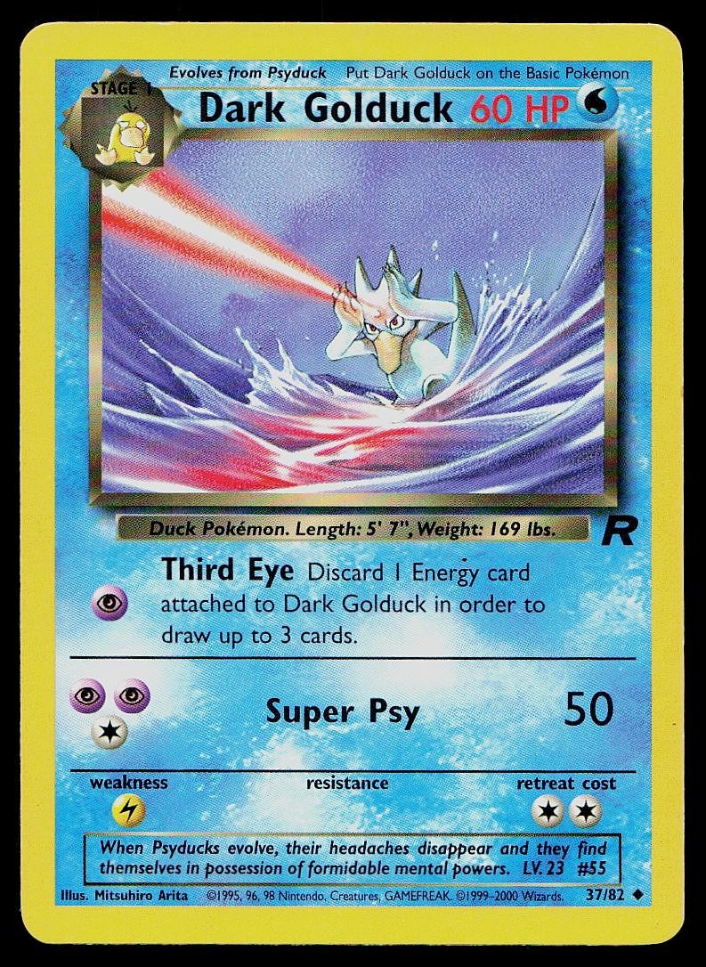 Pokemon Card Team Rocket Dark Golduck 37/82 Uncommon