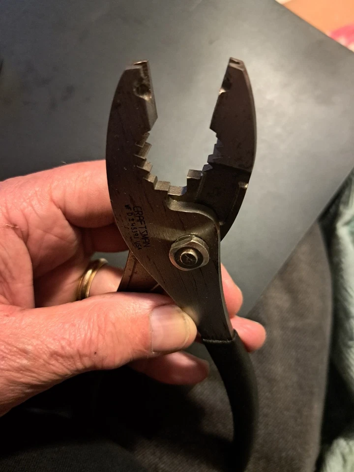 Craftsman 8” Slip Joint Hose Clamp Pliers Black Handle 45391 WF USA - Image 3 of 4