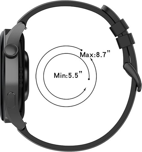 2 Pack Waterproof Bands Compatible with Amazfit Bip 3 Pro Black/Navy Blue - Picture 6 of 7