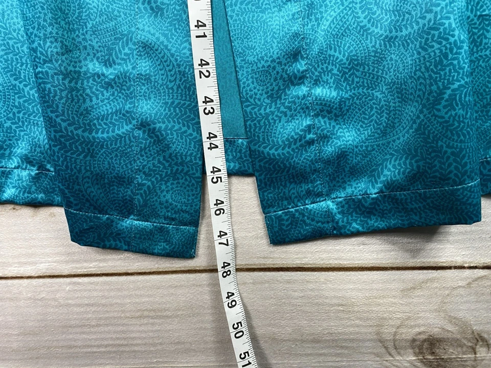 Roupão estilo quimono Cabernet tamanho G estampado turquesa com cinto cetim longo clássico novo com etiquetas - Imagem 4 de 4