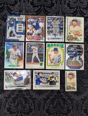Seiya Suzuki 11 card Rising Star Lot w/ RC's, Inserts & #'d  Chicago Cubs !!!