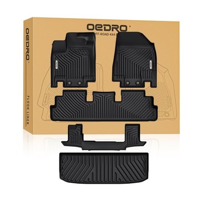All Weather 3 Rows Full Set w/Cargo Mat, TPE Heavy-Duty, Black