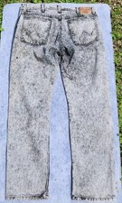 Wrangler Rugged Wear Vintage Acid Wash Jeans USA Made 32x31 Gray 80s Retro Denim