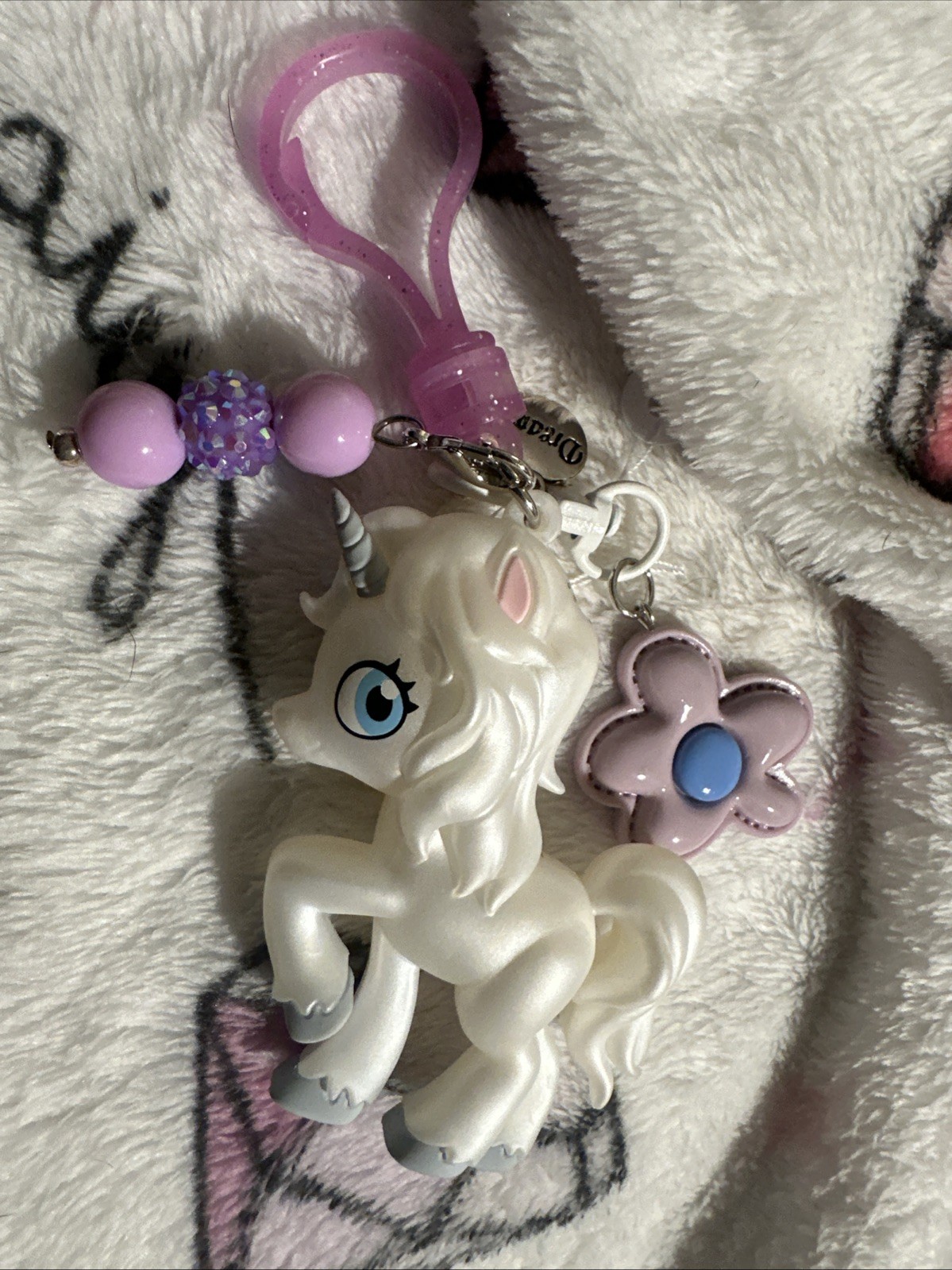 Purple Iridescent Unicorn Keychain Charm