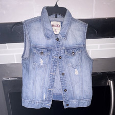 Mudd Womens Blue Button Front Collared Short ...