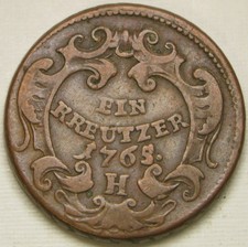AUSTRIA 1 Kreuzer 1765 H - Copper - Maria Theresa - VF+ - 724 *