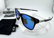 OAKLEY APPARITION SATIN BLACK W/ BLUE AFTERMARKET POLARIZED SUNGLASSES OO9451-11