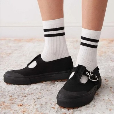 Vans Style 93 Black Mary Jane Sneakers Heart Buckle VN0A3XTJBKA