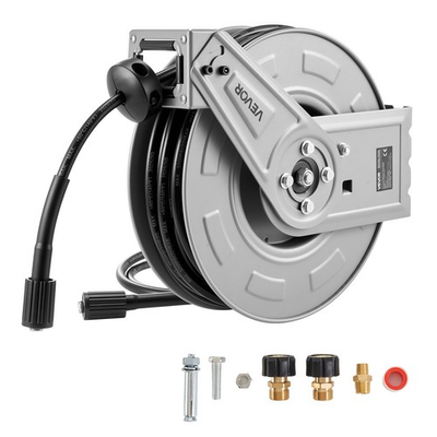 #ad #ad VEVOR Pressure Washer Hose Reel 65ft x 1 4in Retractable 3200PSI Auto Rewinding $98.99
