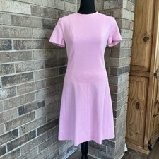 60s VTG Davidow New York Pink Wool Mod A-Line Shift Dress Chanel Size XS #50D4